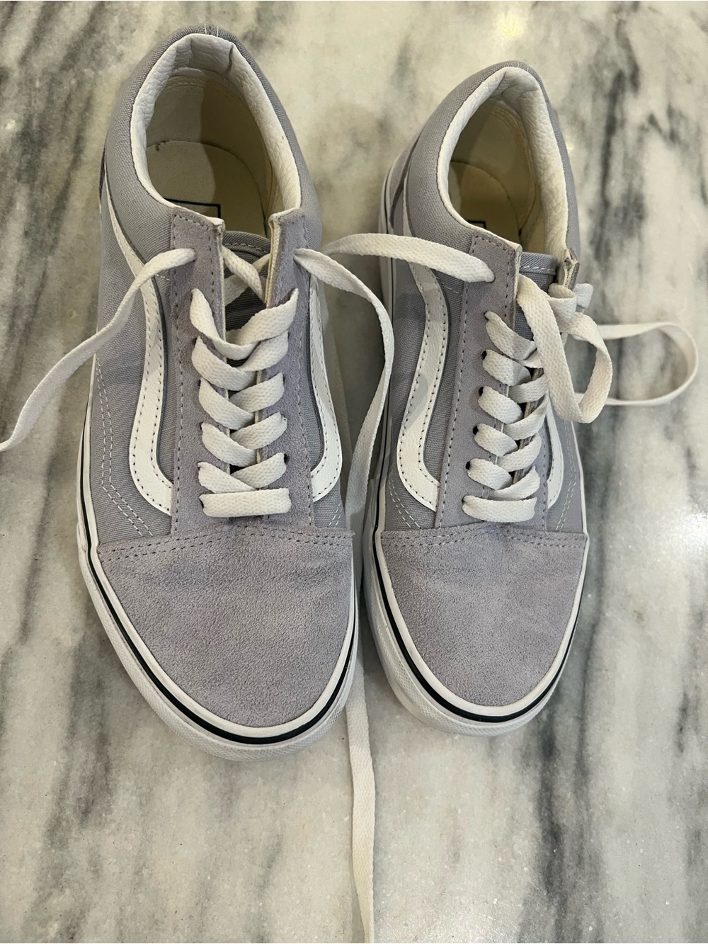 Vans Light Gray Suede Old Skool Low-Top Sneakers